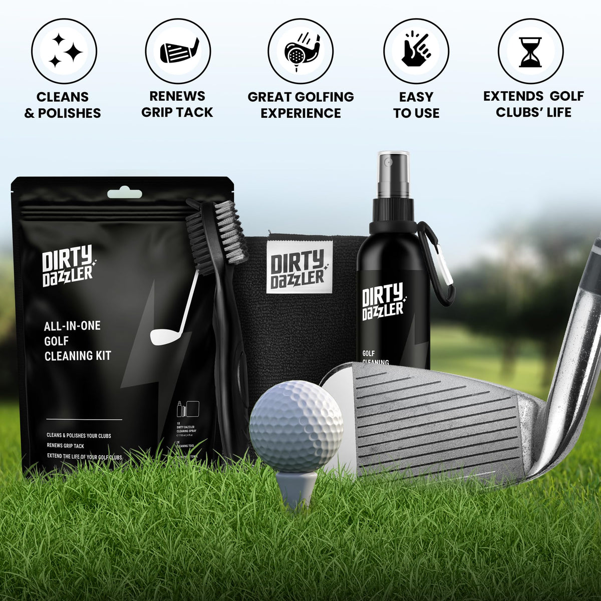 Dirty Dazzler complete cleaning kit helps maintain on-course performance
