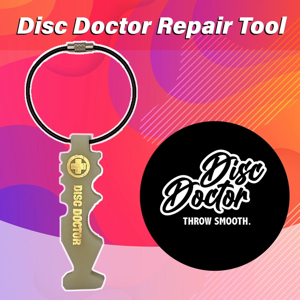Disc Doctor repair tool durable nylon and steel loop design.