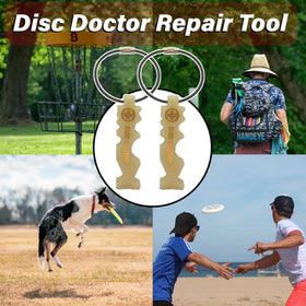 Disc Doctor tool fitting drivers and putters with its versatile grooves.