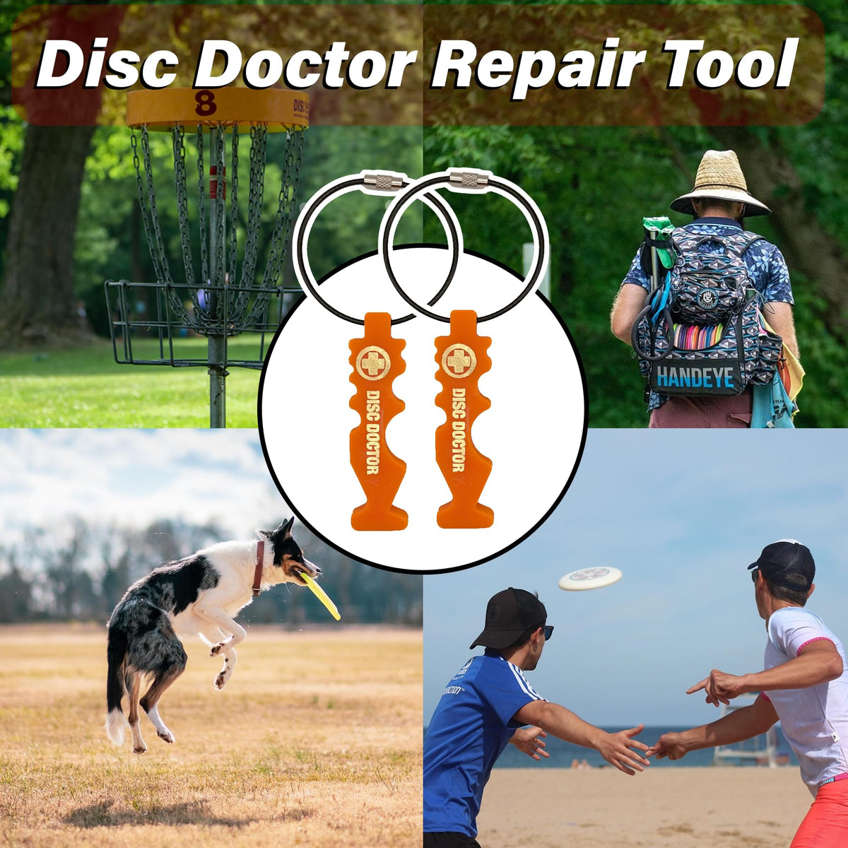 Disc Doctor repair tool loop attachment clips onto any disc golf bag securely.