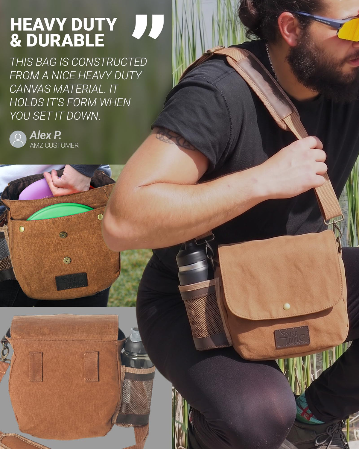 Compact profile for easy transport on rounds and warmups.