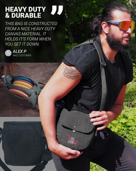 Disc Living bag reinforced stitching to withstand high‑stress areas.