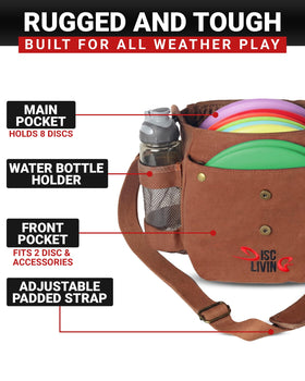 Disc Living bag fits 8–10 discs for quick access during casual rounds.