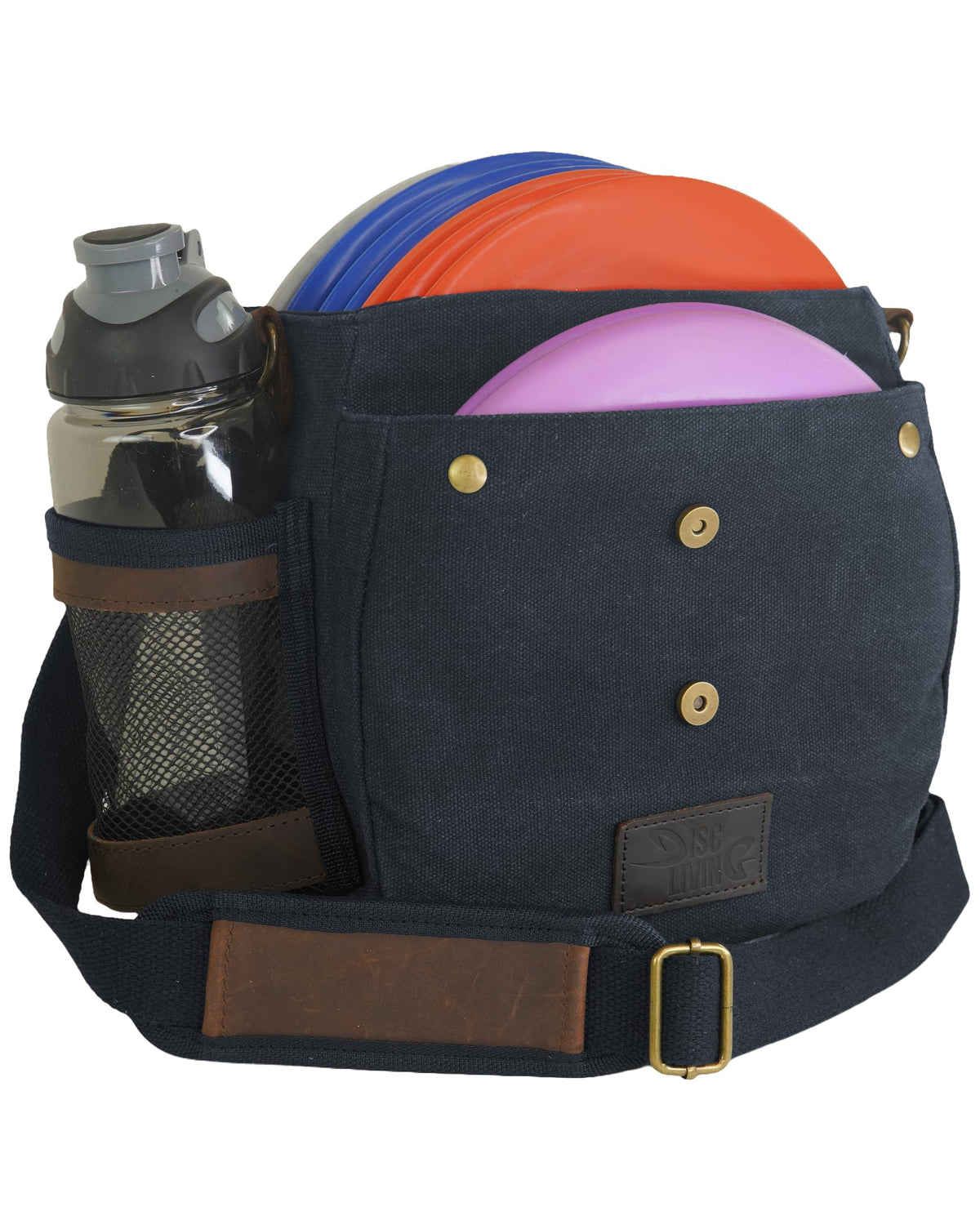 Disc Living The ORIGINAL bag closeup shows durable waxed canvas texture.