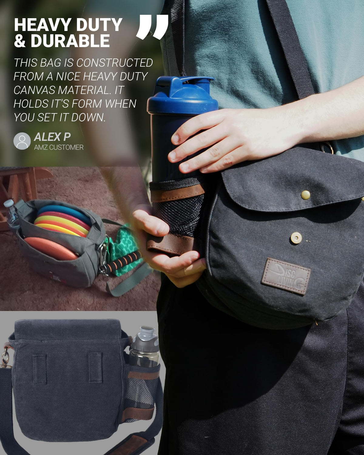 Disc Living The ORIGINAL bag magnetic closure ensures smooth opening.