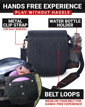Disc Living The ORIGINAL bag water bottle holder for on-course hydration.