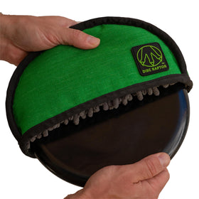 Disc Raptor microfiber towel inside for fast, thorough cleaning of discs.