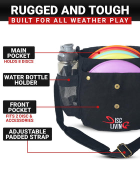 Disc Living 16oz waxed canvas close-up highlights durable weather-ready material.