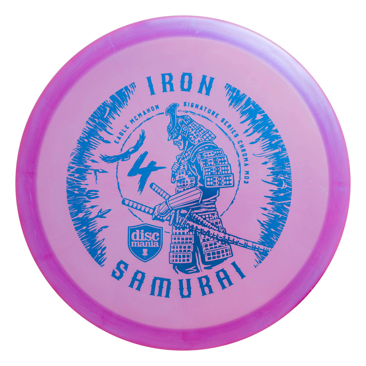 Discmania Eagle McMahon Iron Samurai 4 MD3 in flight position for reliable fades