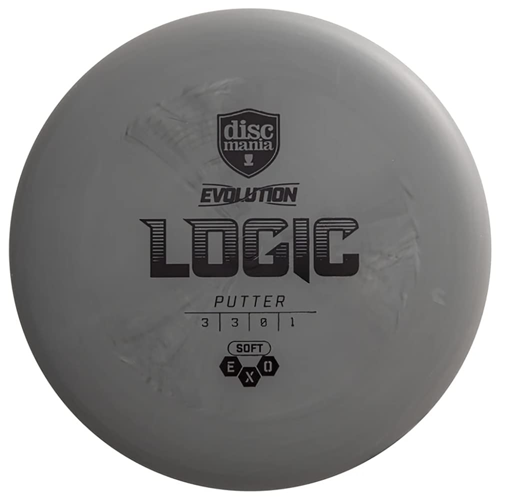 Discmania Logic grip closeup shows ergonomic low-profile design for varied hand sizes.