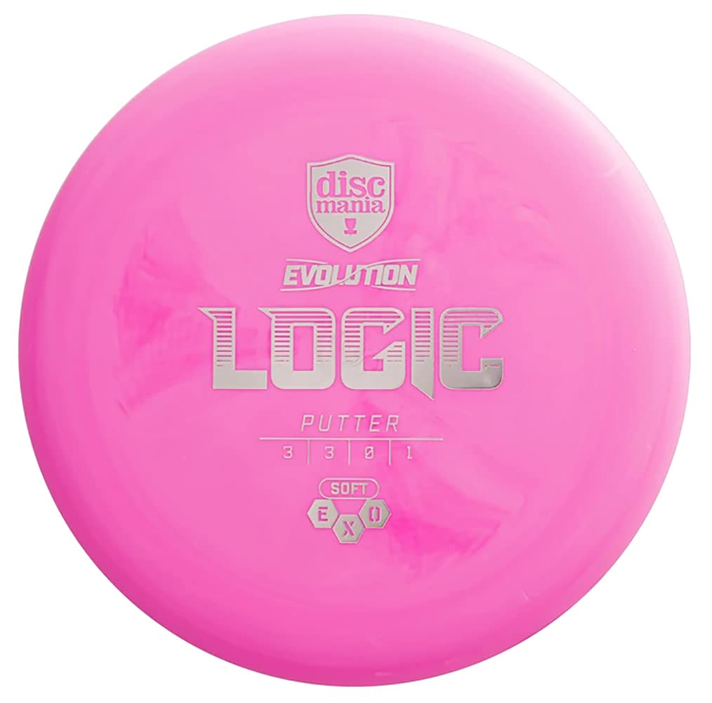 Discmania Logic putter in hand during a short-range practice putt.