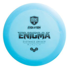 Discmania Evolution Neo Enigma front view shows a high-speed distance driver with playable stability.