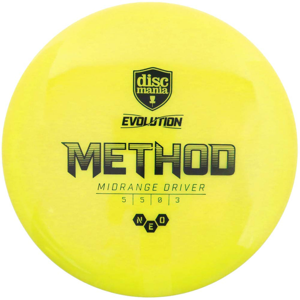 Discmania Evolution Neo Method midrange in flight with steady glide for accurate approaches.