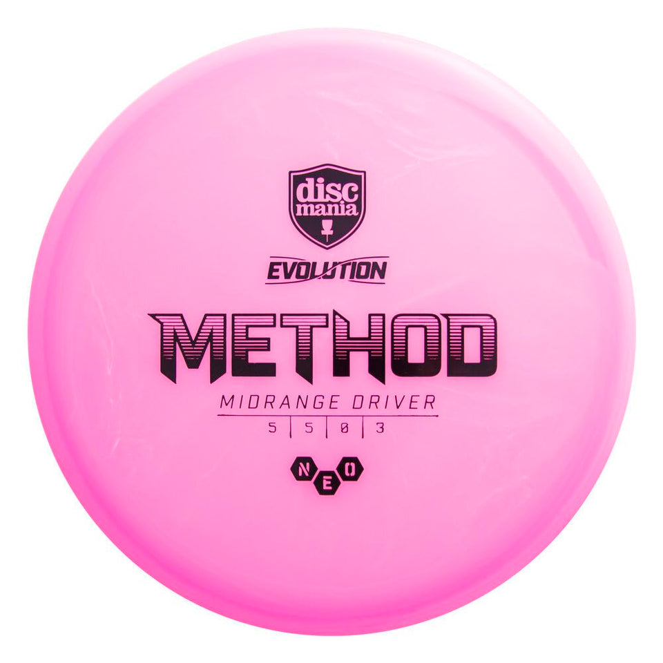 Discmania Evolution Neo Method pink hand release for forehand and backhand control.