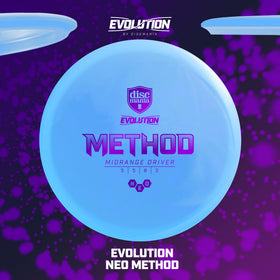 Discmania Evolution Neo Method premium plastic delivers durable grip and reliable release.