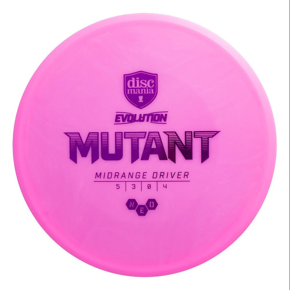Discmania Evolution Neo Mutant midrange in pink, built for wind resistance and reliable control.