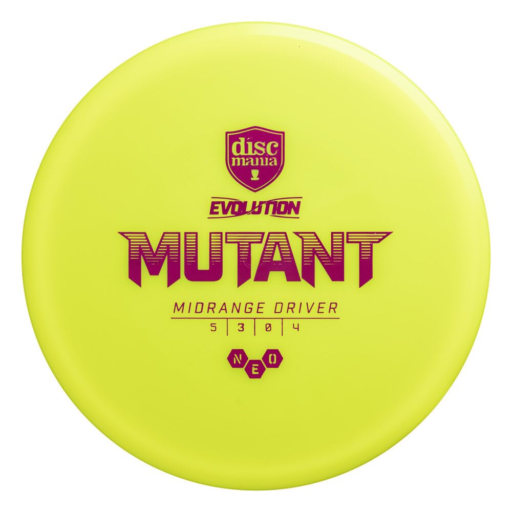 Discmania Evolution Neo Mutant midrange in yellow with extreme stability for windy conditions.