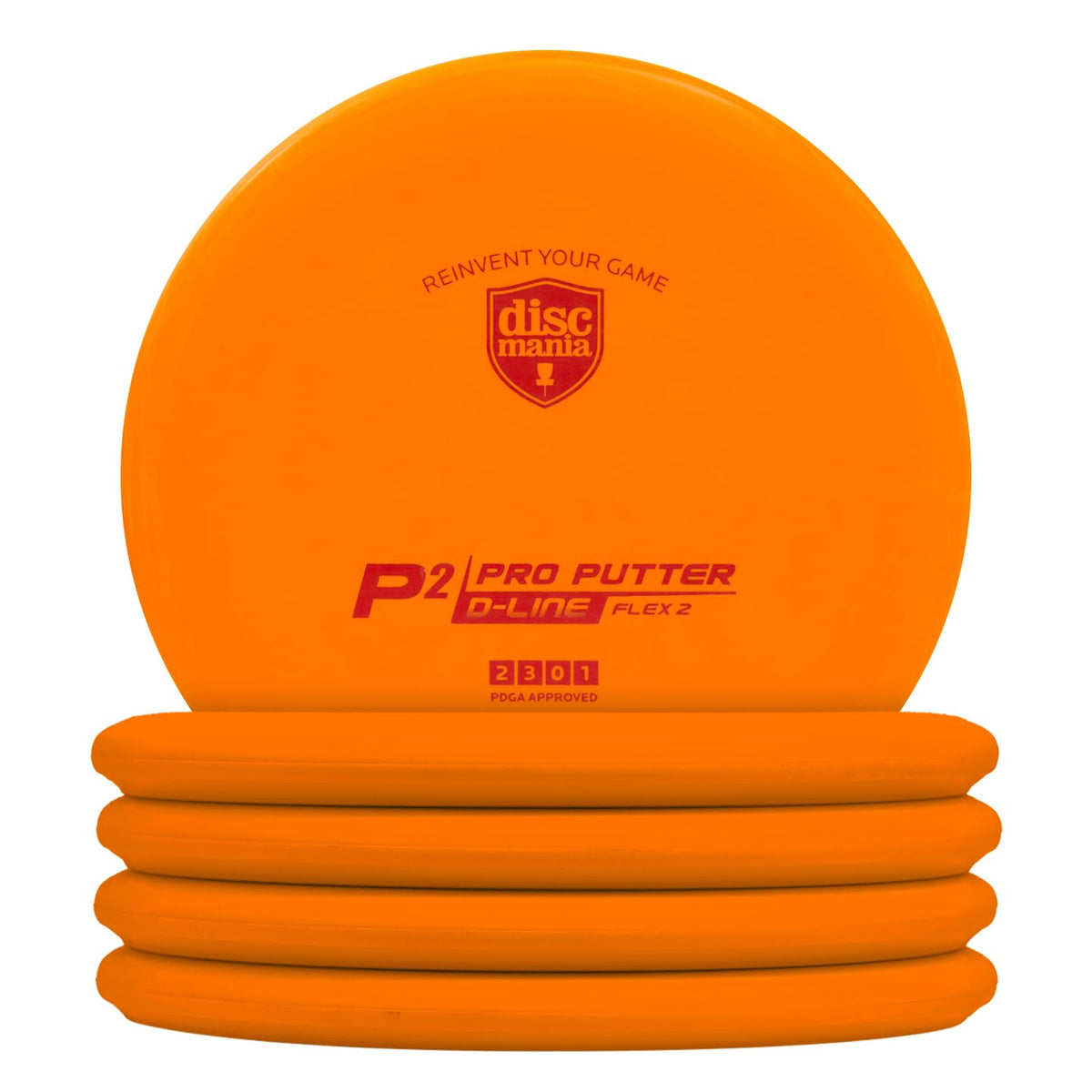 Discmania Flex 2 D-Line putter pack close-up showing textured grip for all-weather play