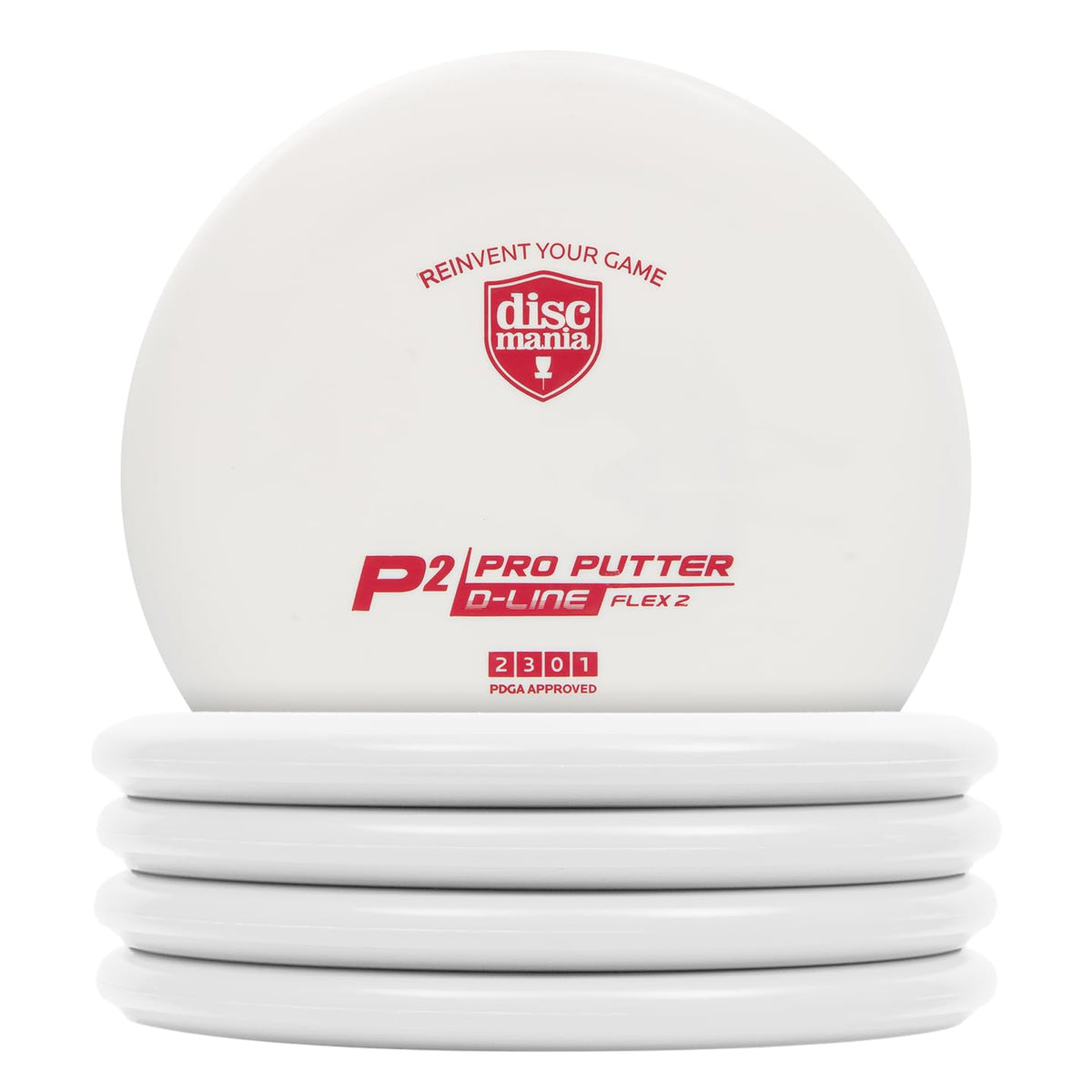 Discmania Flex 2 D-Line putter pack in hand, showcasing grip and straight flight for putting