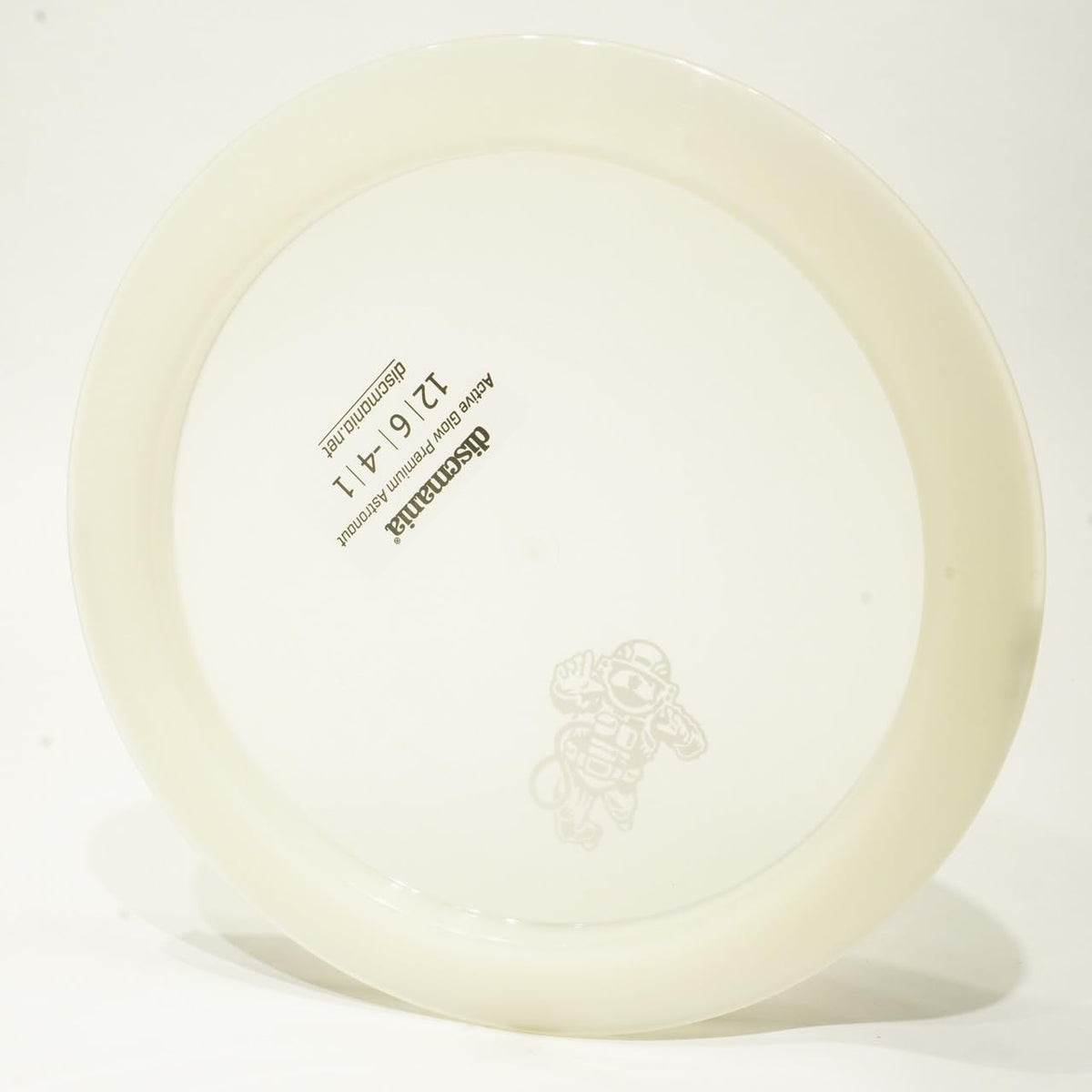 Discmania Glow Active Astronaut disc ready for tailwind distance throws at night.