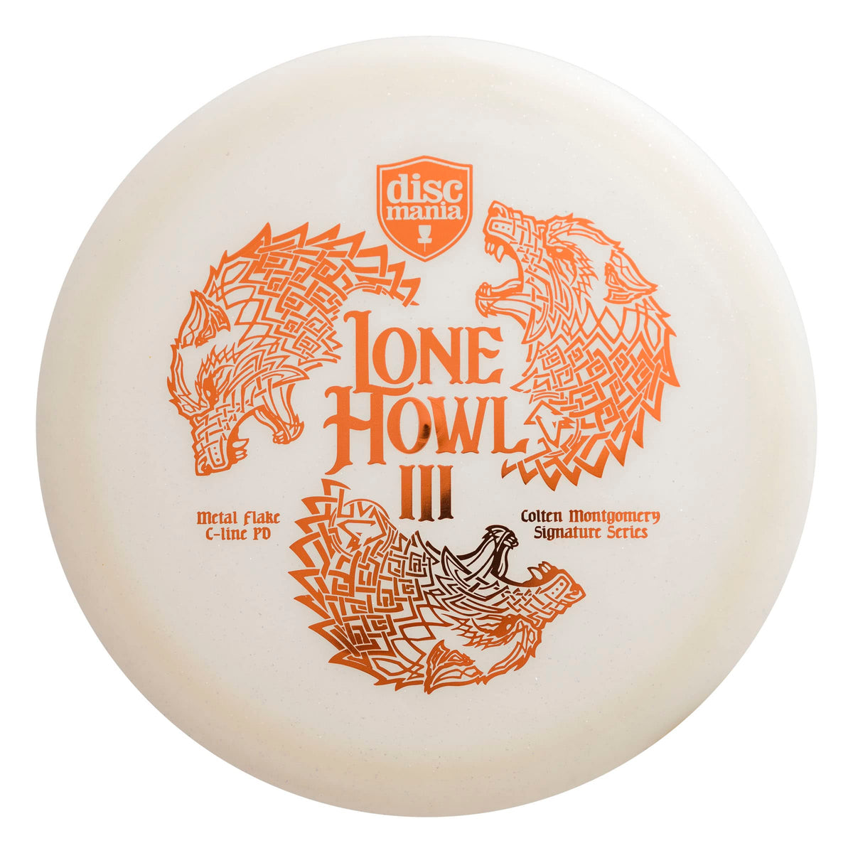 Discmania Lone Howl 3 signature Colten Montgomery metal flake finish for standout visibility.