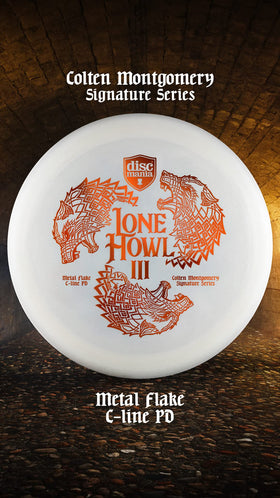 Discmania Lone Howl 3 weight indicator label close-up for proper selection.