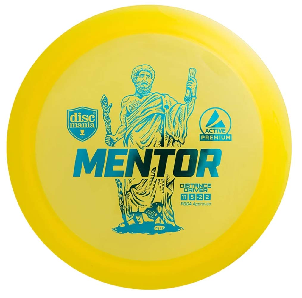 Discmania Mentor front view highlighting the wide rim for stability and distance potential