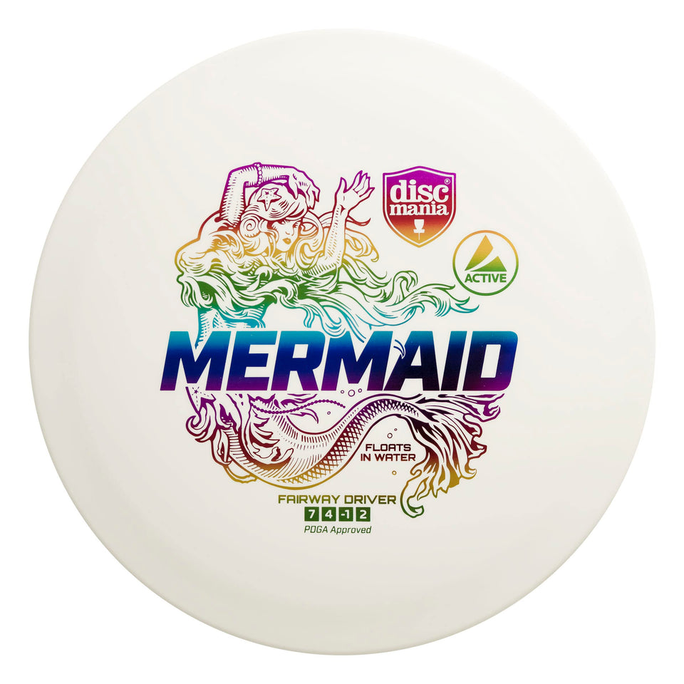 Discmania Mermaid driver floating on water, ideal for water hazards and recoveries