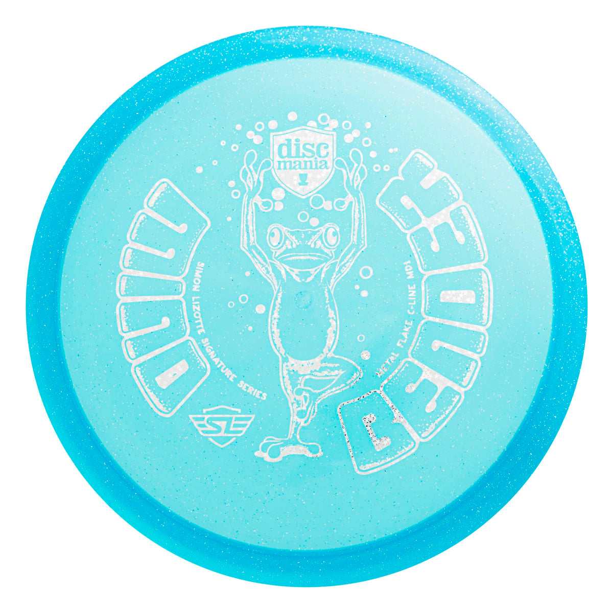 Discmania metal flake C-Line plastic texture enhances feel and control on approaches.