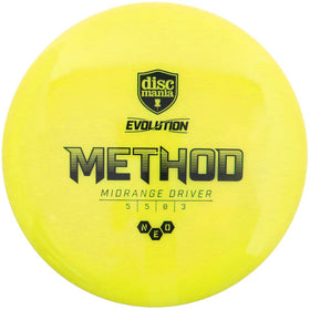 Discmania Method Neo midrange in hand showing stable grip and release.