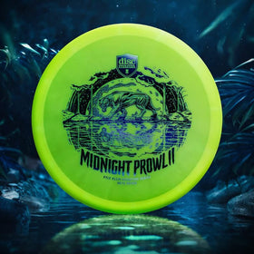 Discmania Midnight Prowl 2 in play demonstrates versatile midrange for controlled fairway throws.