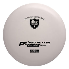 Discmania P2 D-Line Flex 2 grip close-up showing texture for confident putts.