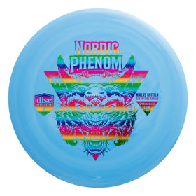 Discmania PD S-Line red with silver star foil for high visibility throws.
