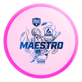 Discmania disc golf set logo closeup highlighting branding and build quality.
