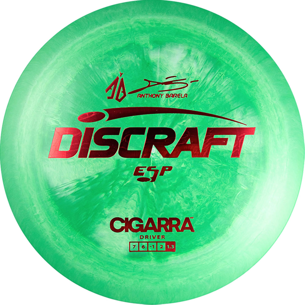 Discraft ABECIGARRA-160-166 ESP Cigarra foil swirl close-up for visibility.