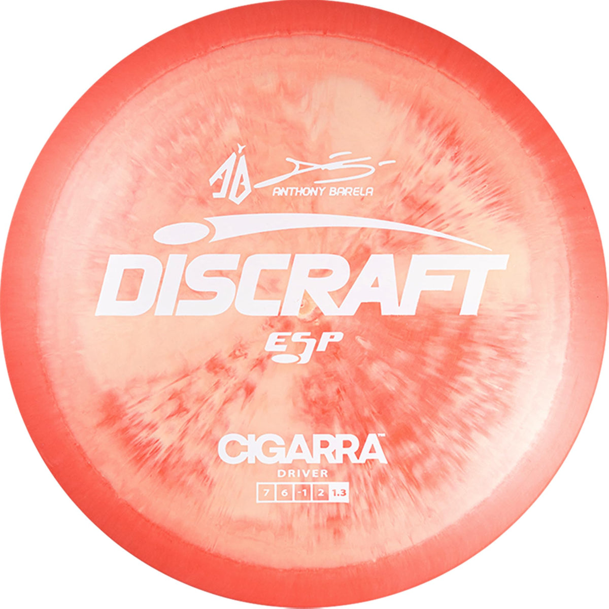 Discraft Cigarra ESP 170-172g flight-angle view highlighting stable turnover lines.