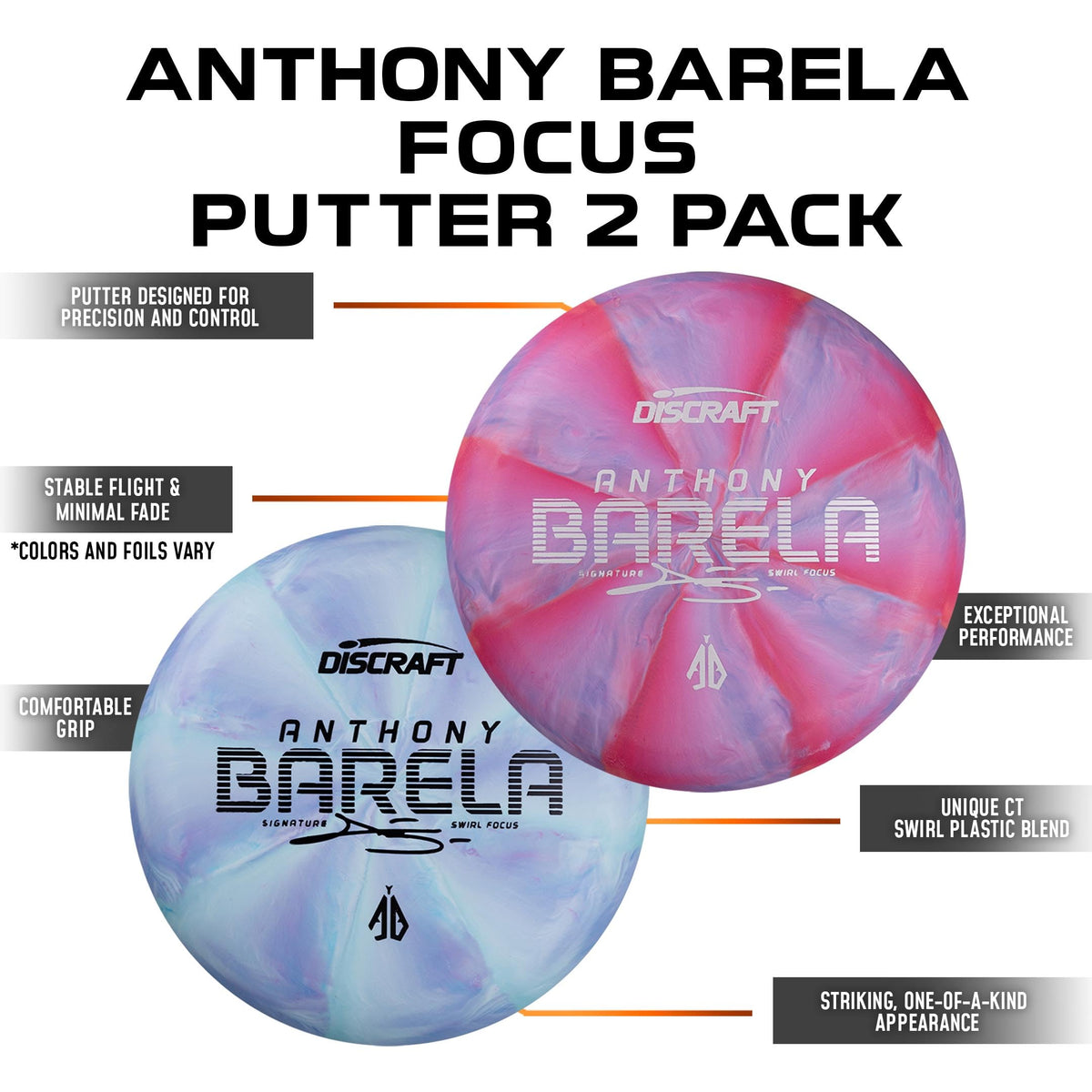 Two versatile putters ideal for both putting and short-range drives during rounds