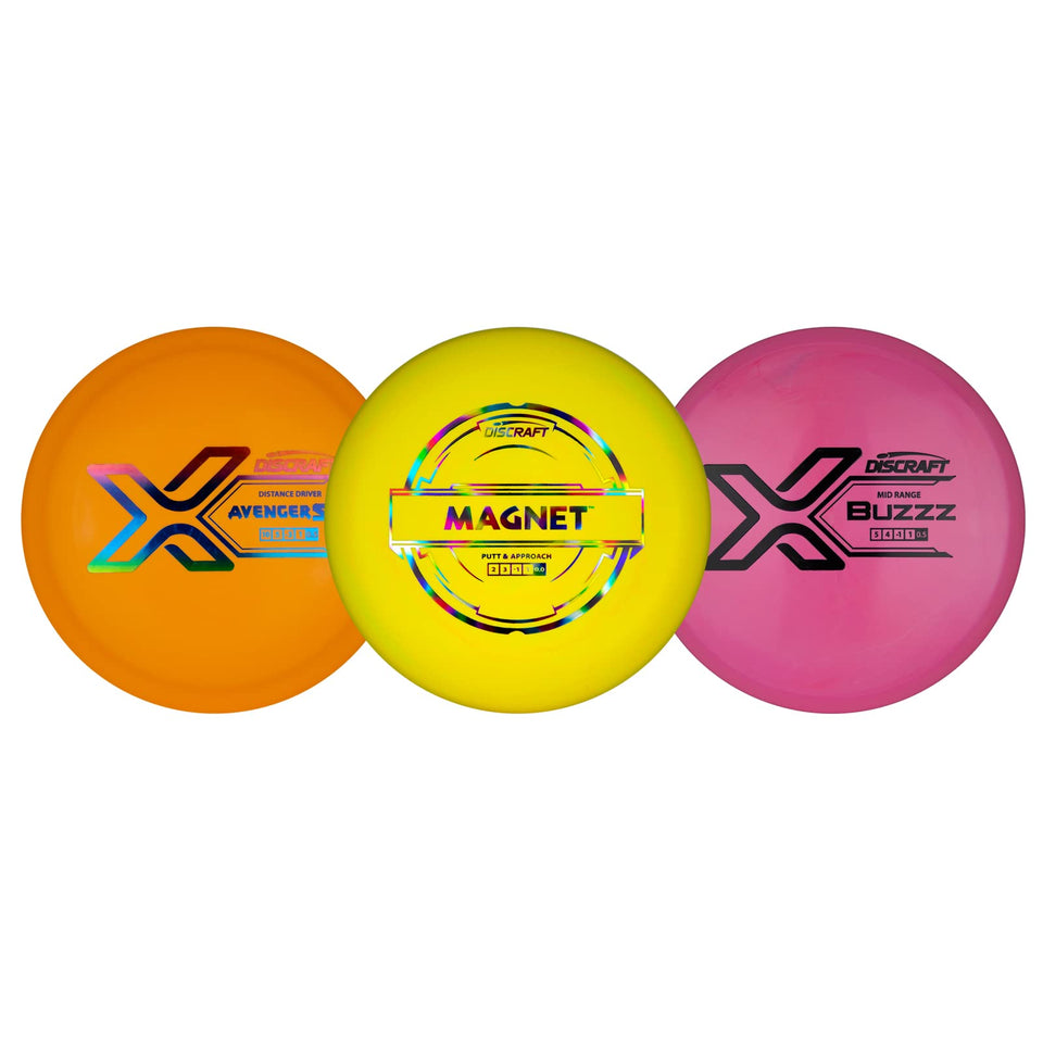 Discraft Beginner Disc Golf Set with three discs for new players, ideal for outdoor practice.