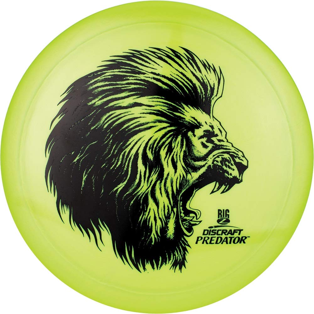 Discraft Big Z Predator front view highlights overstable flight for windy courses.