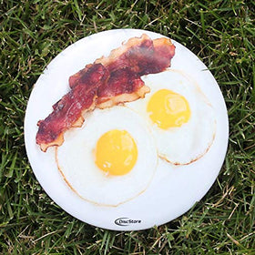 Discraft Buzzz Bacon Eggs side view highlighting grip and flight potential.