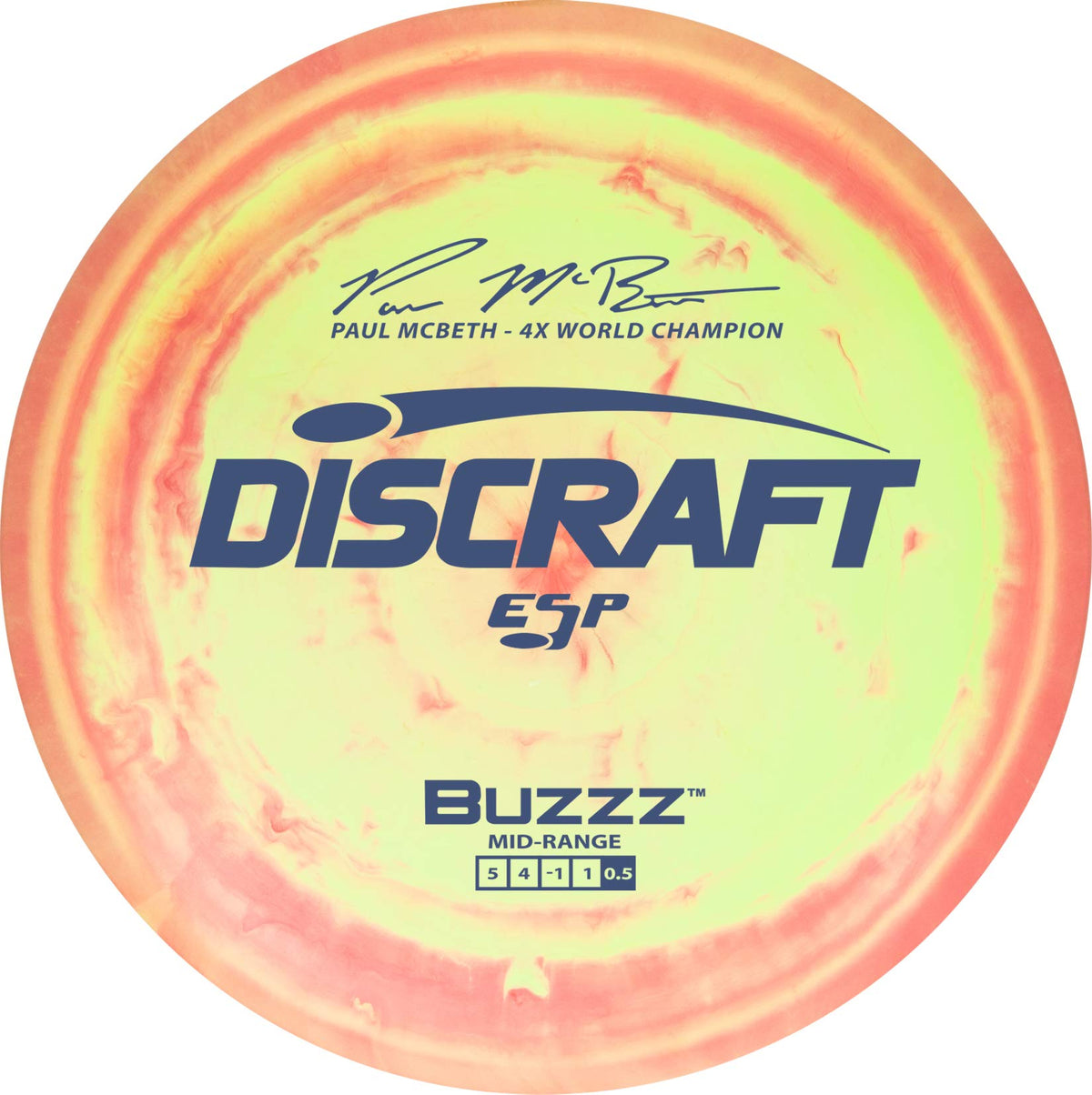 Discraft Buzzz ESP golf disc top view, ideal for accurate mid-range throws in all conditions