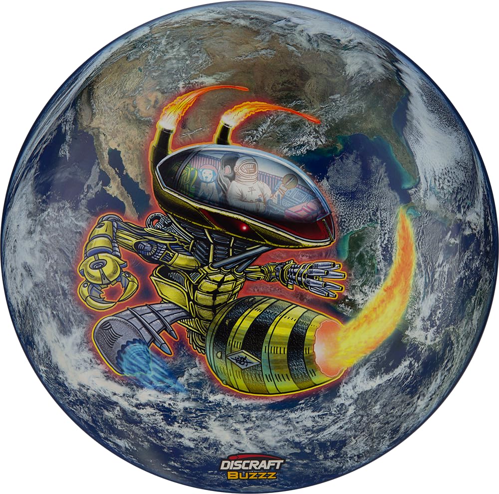 Discraft Buzzz midrange disc on green grass ready for reliable straight-to-stable shots