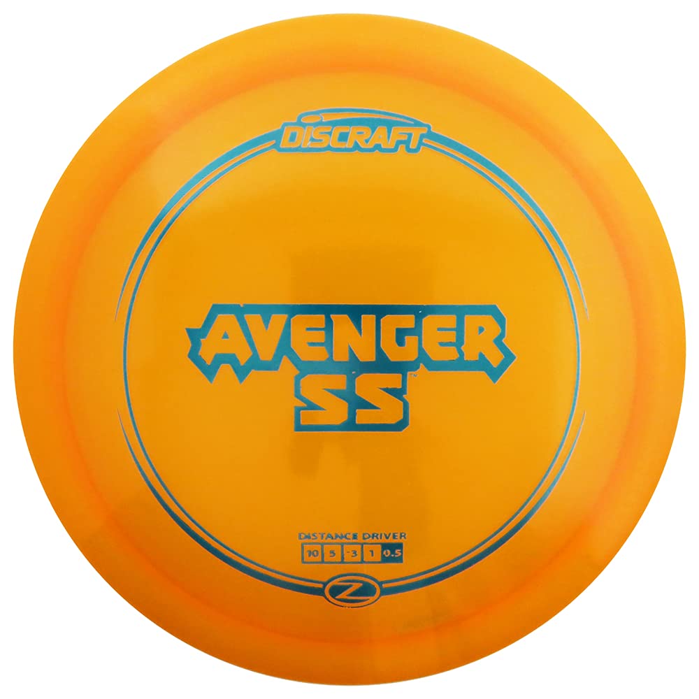 Discraft Elite Z Avenger SS distance driver in flight with long glide and controlled shots.