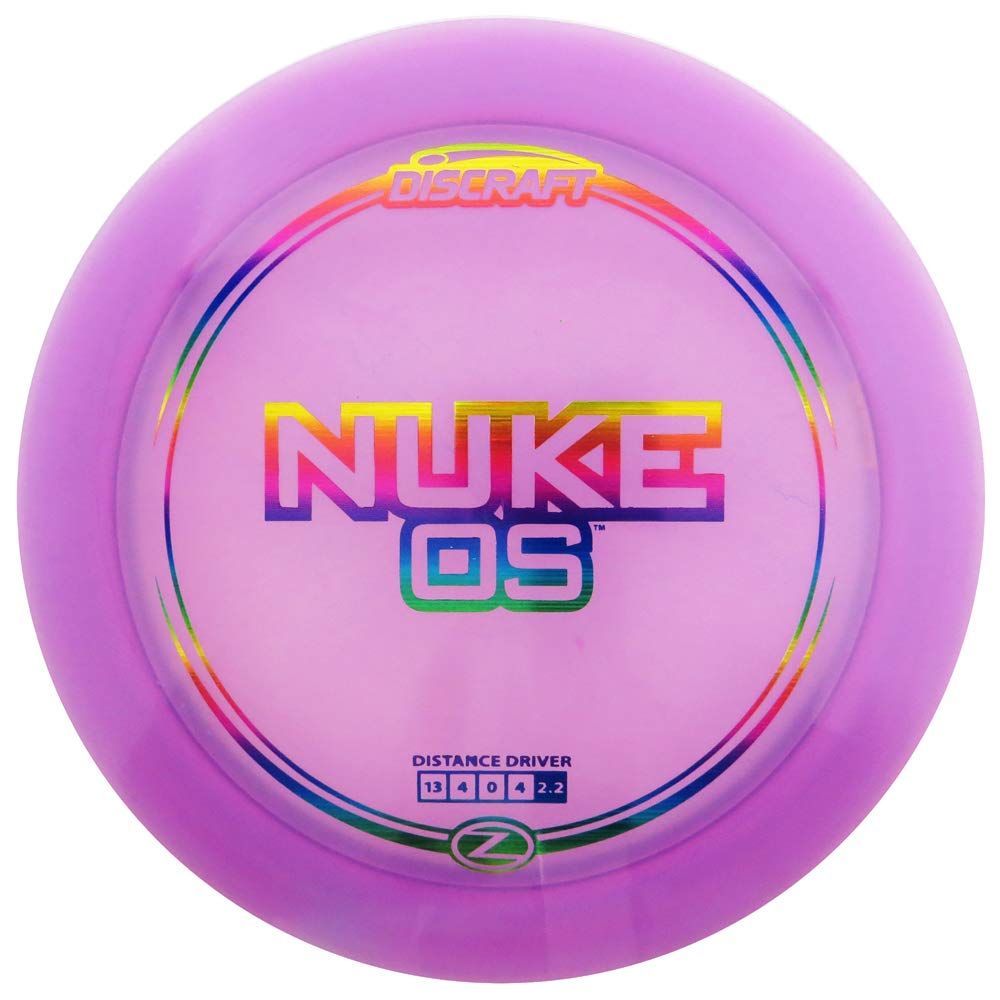 Discraft Elite-Z Nuke OS front view, overstable driver ready for windy power throws