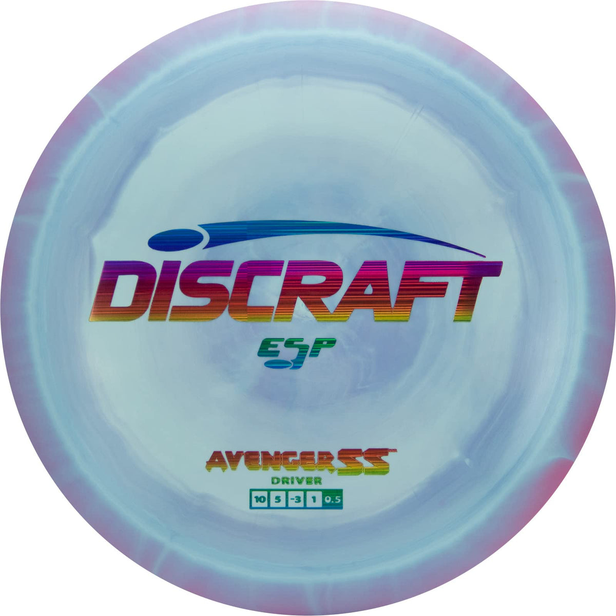 Discraft ESP Avenger SS distance driver front view showing beginner-friendly understability for longer throws.