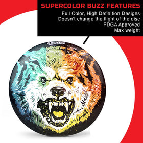 Discraft ESP Buzzz Buzzsaw Design highlights stable, straight flights for accuracy.