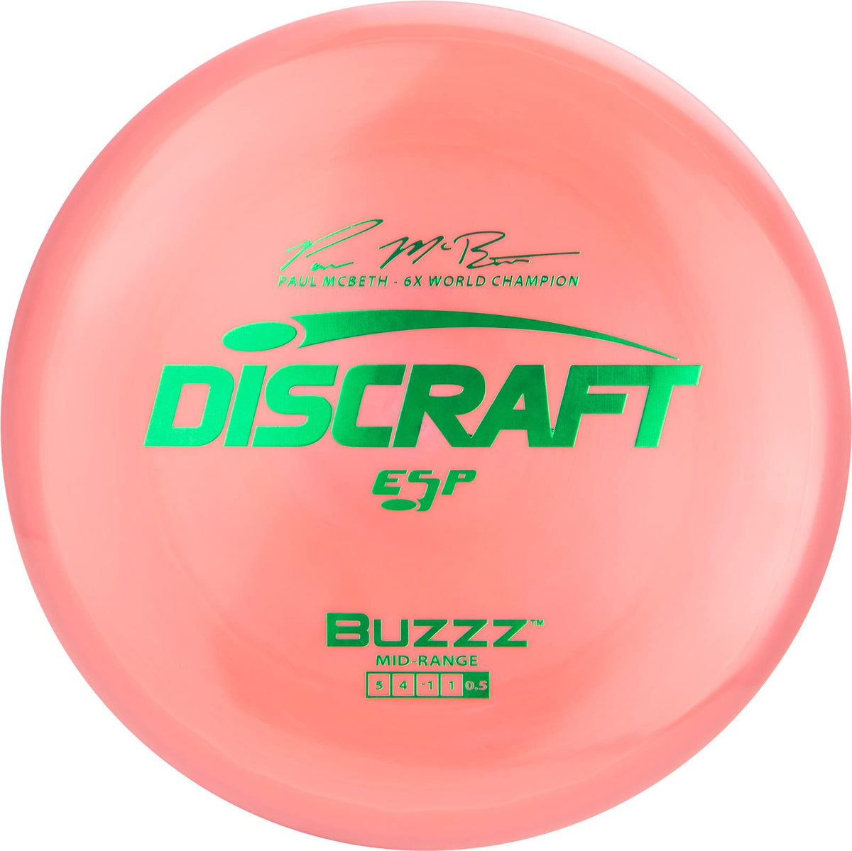 Discraft ESP Buzzz 6X Paul McBeth midrange disc offers precise control for reliable approaches.