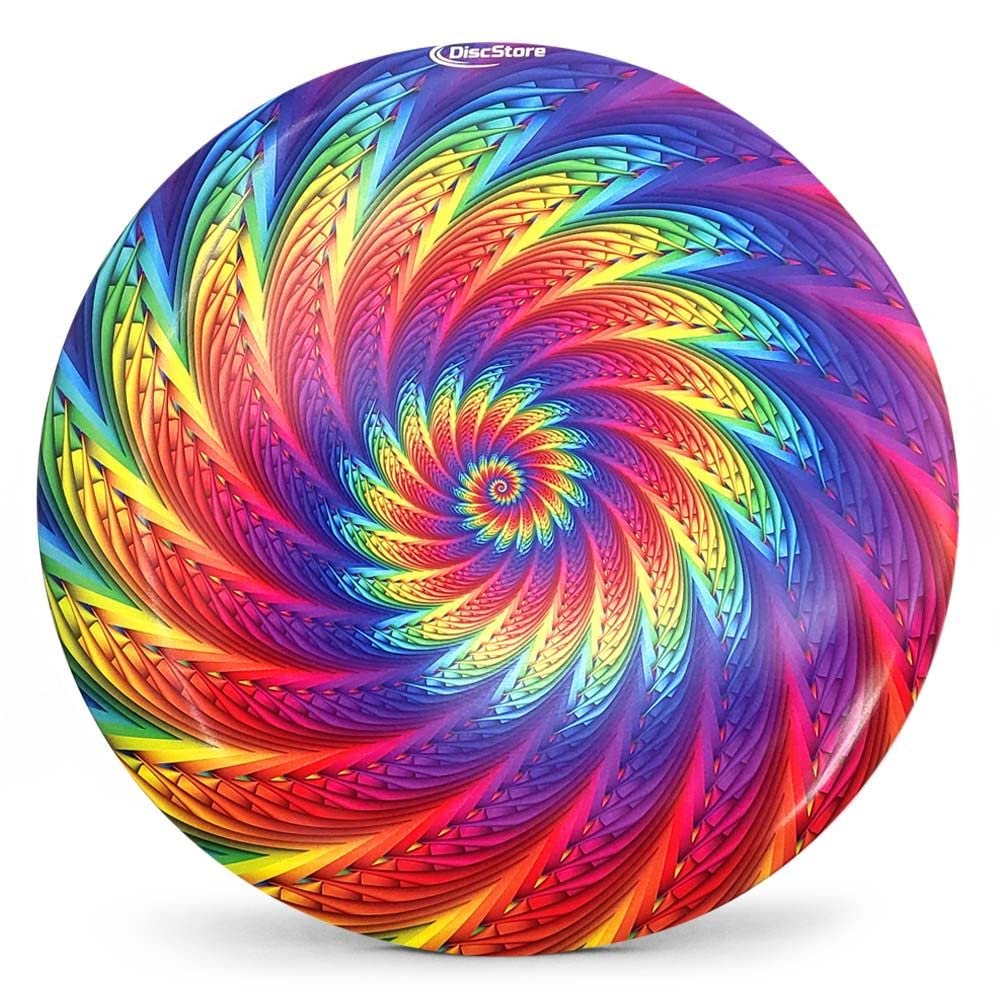 Discraft ESP Buzzz Supercolor midrange disc in flight delivering straight, reliable control
