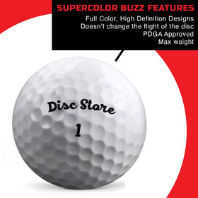 Discraft ESP Buzzz pizza design emphasizes bold style with reliable straight flight