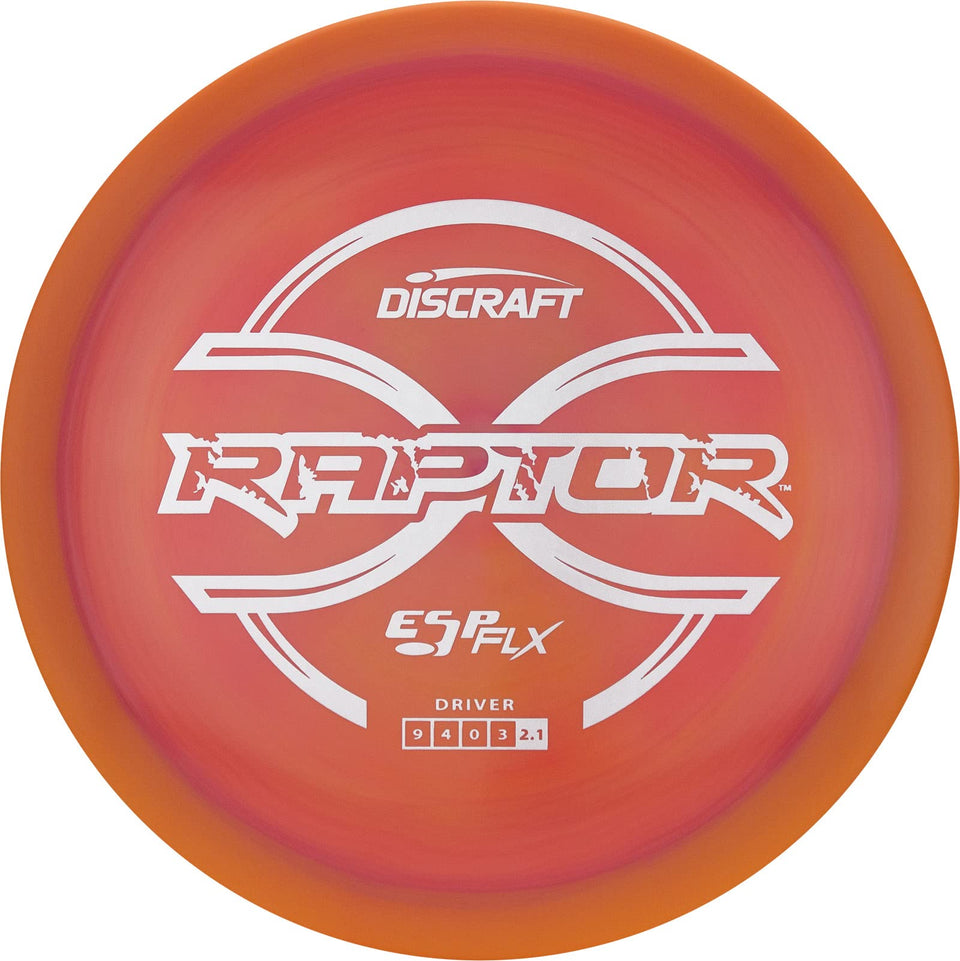Discraft ESP FLX Raptor disc with vibrant swirls and strong grip for year-round play